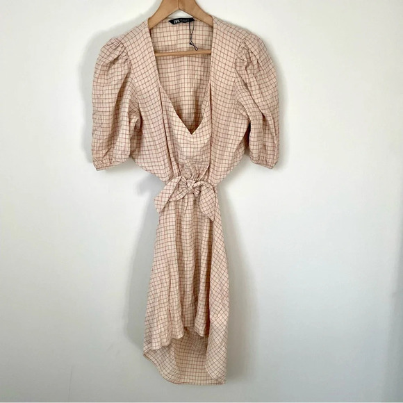 Zara Cut  Out Linen Blend Dress - Picture 4 of 8